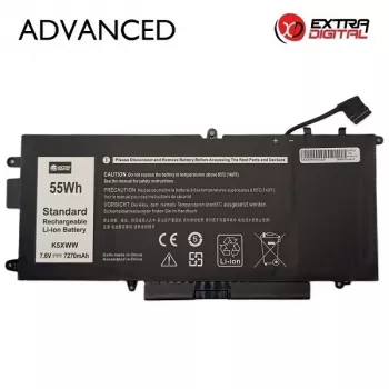 Extra Digital Advanced NB442300 Nešiojamojo kompiuterio baterija, skirta Dell K5XWW – 7270 mAh, 7,6 V, 4 elementų ličio jonų
