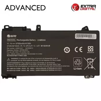 Extra Digital Advanced NB462551 nešiojamojo kompiuterio baterija, skirta HP RE03XL – 3700 mAh 11.55 V ličio jonų, 3 elementų, juoda
