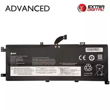 Extra Digital Advanced NB482887 nešiojamojo kompiuterio baterija, skirta Lenovo L18M4P90, 2900 mAh, Li-ion, 15.36 V, 44.5 Wh, 4 elementų, juoda | Kur.lt
