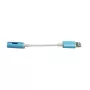 EXTRA DIGITAL Lightning į 3,5 mm ausinių lizdą adapteris – baltas, 10 cm kabelis, DAC, MFi suderinamas