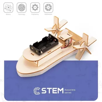EXTRA DIGITAL Wooden Construction Kit Boat, Educational Model