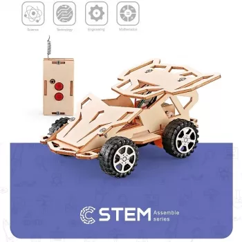 EXTRA DIGITAL Wooden Construction Kit Remote Controlled Car Educational Model