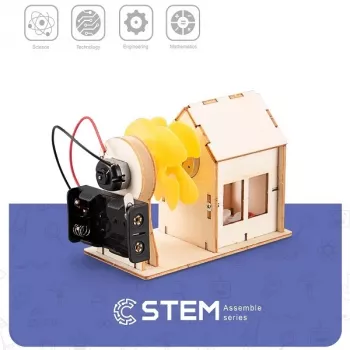 EXTRA DIGITAL Wooden Construction Kit Wind Turbine, Educational Model