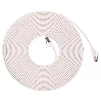 EXTRALINK Cat.8 U/FTP plokščias Ethernet laidų blokas 10m 40Gbps baltas