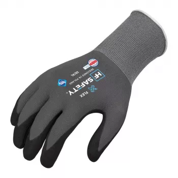 Extralink HF Safety Flex apsauginės pirštinės, dydis 10/XL, nitrilo putų danga, EN 388:2016 4131X, juodos/pilkos, 1 pora