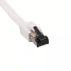 EXTRALINK LAN pataisos kabelis Cat.8 U/FTP 0,5 m 40G plokščias ekranuotas folija vytos poros plikas varis baltas