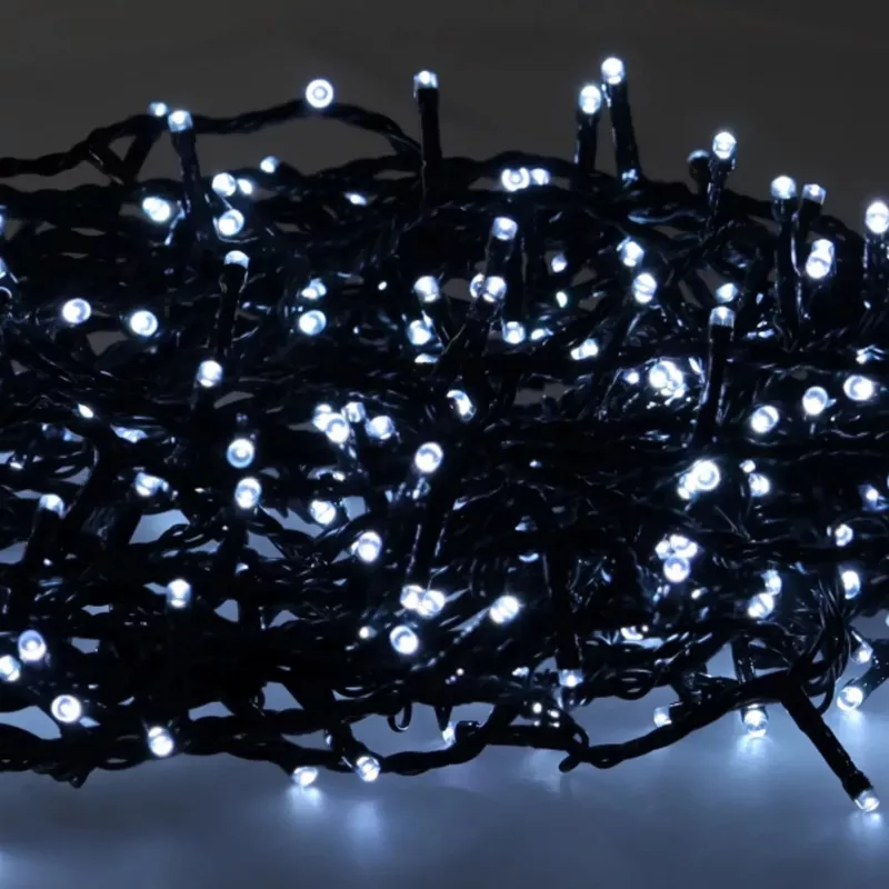 Extralink LED girlianda 200 LED šaltai baltos šviesos 10 m + 3 m IP44 vidaus ir lauko naudojimui
