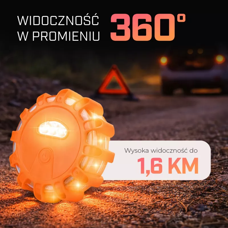 Extralink Smartlife LED kelio signalinė lemputė, USB-C, gintarinė, IP67