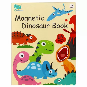 EXTRALINK TOYS Magnetinė dėlionė su knygele 64 detalės Dinozaurai