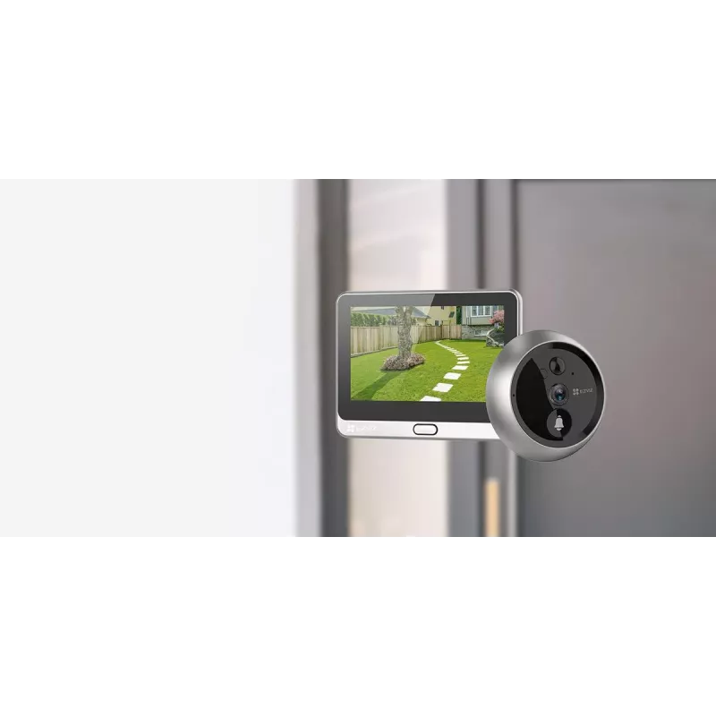 Ezviz CS-CP4 2MP Wi-Fi skaitmeninis durų žiūronas su 4,3 colio ekranu, sidabrinis
