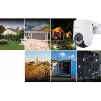 EZVIZ HB8 Lite 4G lauko PT akumuliatorinė kamera (4MP, 2K+, Wi-Fi 6, 4G/LTE, AI žmonių ir transporto priemonių aptikimas, spalvotas naktinis matymas)