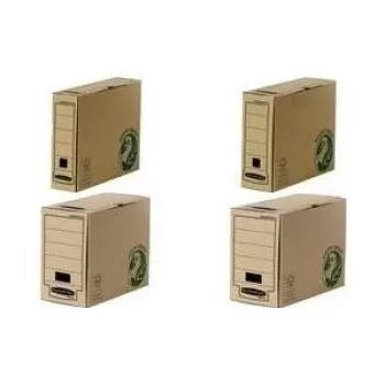 Fellowes BANKERS BOX EARTH archyvinė dėžė, ruda, 150 mm nugarėlė, 100% perdirbtas kartonas, užrakinamas dangtis, 1 vnt. (4473202)