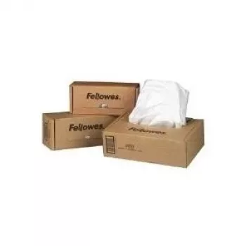 Fellowes Powershred smulkintuvo atliekų maišai, 50 vnt. pakuotė, permatomi, perdirbami, tinka 35–44 l talpos krepšiams (36056)