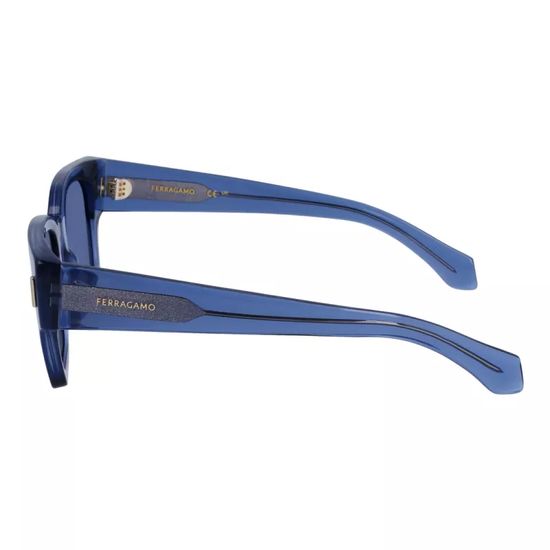 FERRAGAMO Vyriški Akiniai Nuo Saulės SF2010S522143 – Stačiakampis Acetatinis Rėmelis, UV400 Apsauga, 52 mm Lęšiai