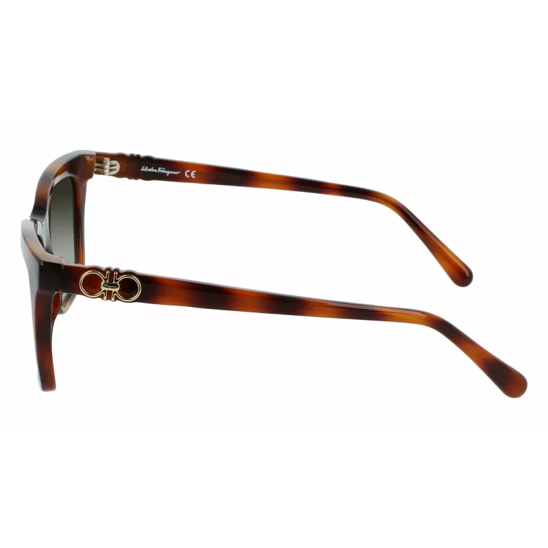 Ferragamo SF1027S-214 Moteriški akiniai nuo saulės Havana Acetatas Kvadratiniai Rudi Gradientiniai 55mm
