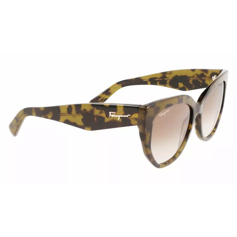 FERRAGAMO SF1061S-246 Moteriški akiniai nuo saulės Havana acetatas rudi gradientiniai lęšiai 56/18/145 mm