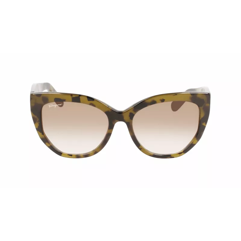 FERRAGAMO SF1061S-246 Moteriški akiniai nuo saulės Havana acetatas rudi gradientiniai lęšiai 56/18/145 mm