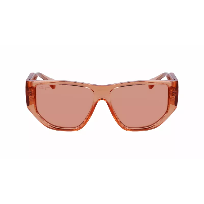 Ferragamo SF1077S-838 Unisex Akiniai Pilot Shiny Rose Gold Brown Gradient 56/13/140 mm