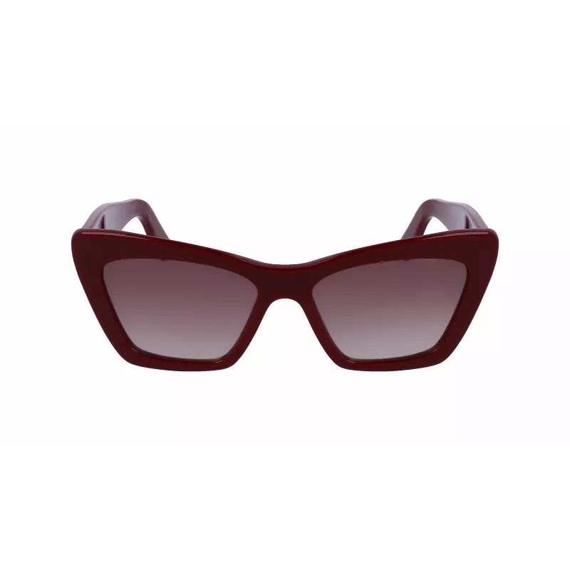 FERRAGAMO SF1081SE-603 Moteriški katinėlio formos akiniai nuo saulės, bordo rudi gradientiniai 55mm