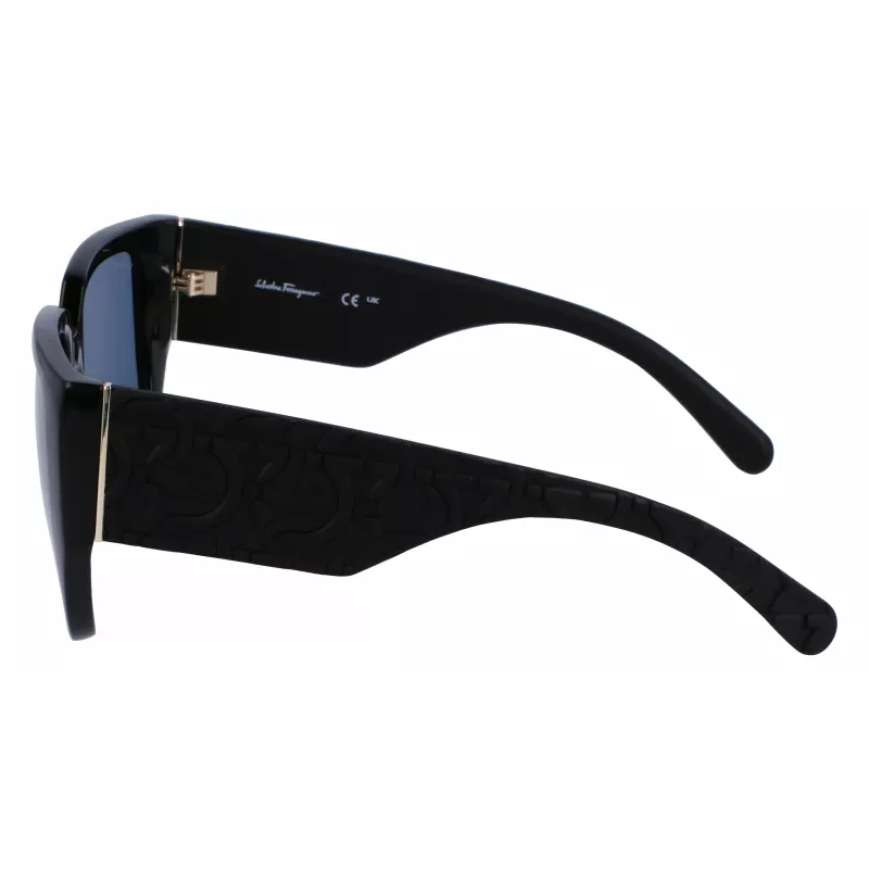 Ferragamo SF1088SE-001 Moteriški akiniai nuo saulės Drugelio formos acetatas Juoda Pilka 57mm