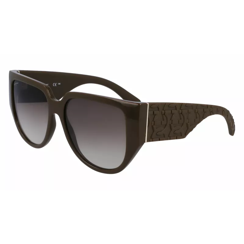 Ferragamo SF1088SE-324 Moteriški Drugelio Formos Akiniai Havana Rudi Gradientiniai 57mm