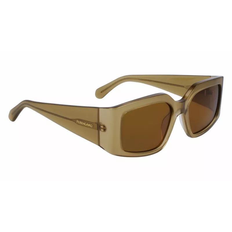 FERRAGAMO SF1101S541833 Moteriški Akiniai nuo Saulės - Juodas Acetato Rėmas, Pilki Gradientiniai Stiklai 54mm