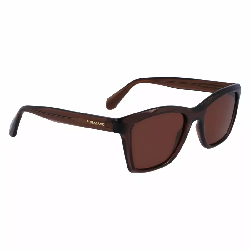 FERRAGAMO SF2001S-232 Unisex akiniai Havana Brown Square Acetate rėmelis Brown lęšiai 54/20/145 mm
