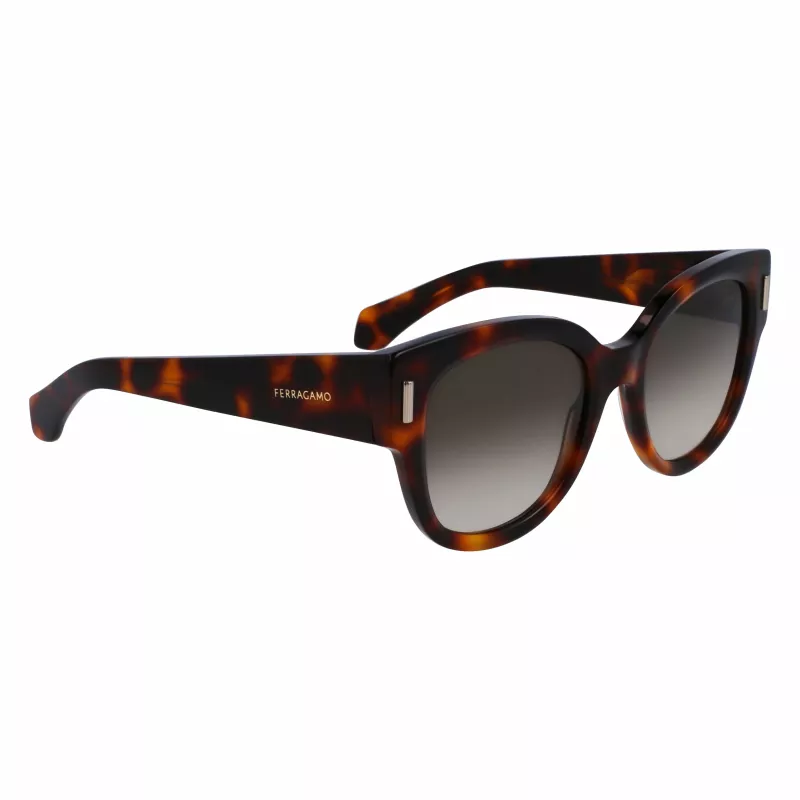 FERRAGAMO SF2007S-240 Moteriški katinėlio formos akiniai nuo saulės Havana Brown Gradient 51mm