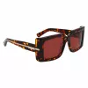 FERRAGAMO SF2032S-242 Moteriški akiniai nuo saulės Havana acetatinis kvadratinis rėmelis rudi gradientiniai lęšiai 55/19/140 mm