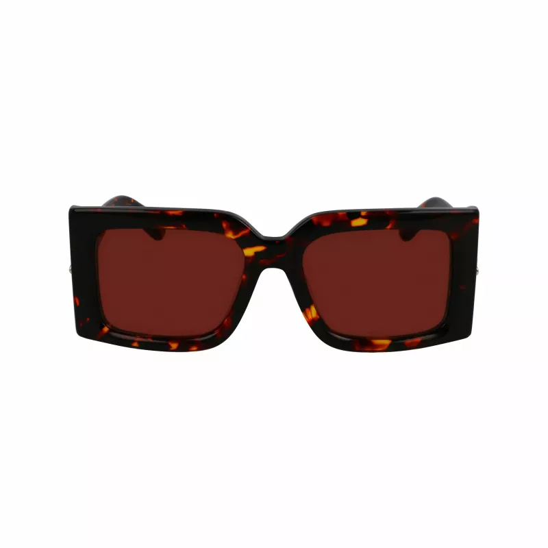 FERRAGAMO SF2032S-242 Moteriški akiniai nuo saulės Havana acetatinis kvadratinis rėmelis rudi gradientiniai lęšiai 55/19/140 mm
