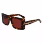 FERRAGAMO SF2032S-242 Moteriški akiniai nuo saulės Havana acetatinis kvadratinis rėmelis rudi gradientiniai lęšiai 55/19/140 mm