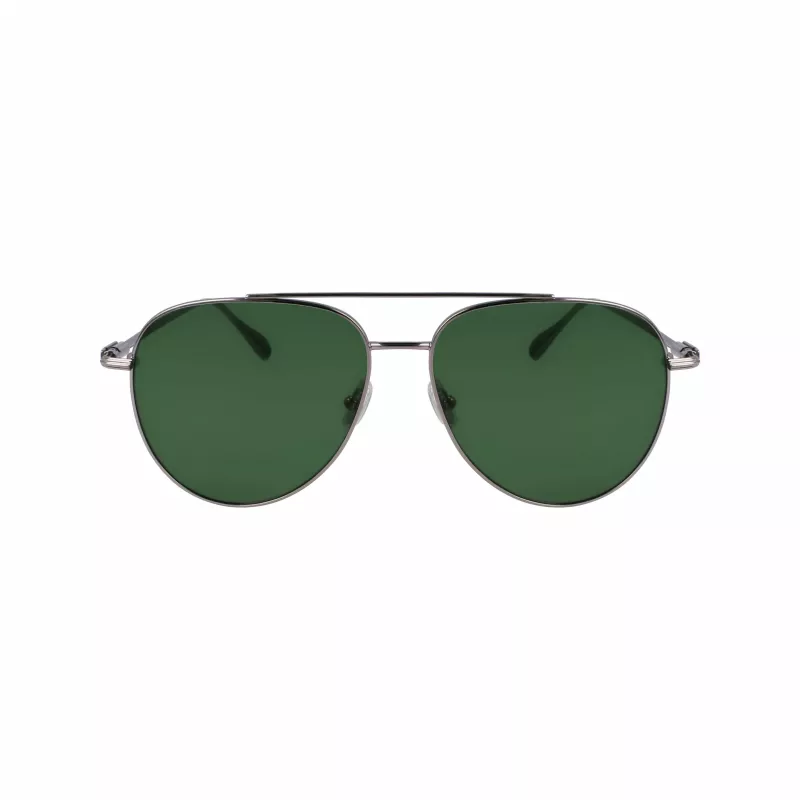 FERRAGAMO SF308S-44 Vyriški stačiakampiai akiniai nuo saulės – rudas Havana acetato rėmelis, pilki polikarbonatiniai lęšiai, UV400 apsauga