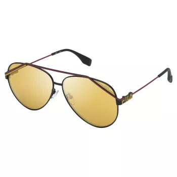 FILA SFI018-61531G Vyriški stačiakampiai akiniai nuo saulės juodi/pilki UV400 61/11/140 mm