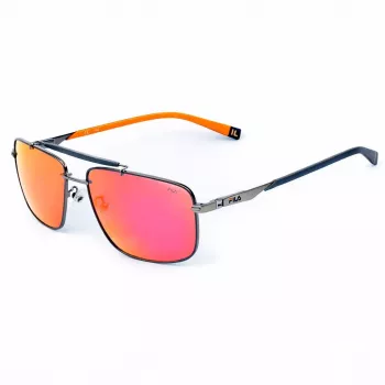 FILA SFI210V60K56R Vyriški Akiniai nuo Saulės – Juodas Rėmas, Pilki Lęšiai 61 mm