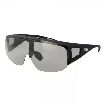FILA Unisex Akiniai SFI126-99U28F Shield Stiliaus Juodas Rėmas Rūkyti Lęšiai UV400