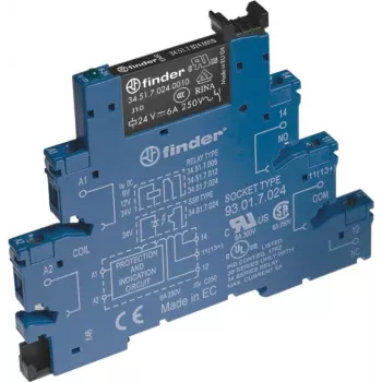 Finder 38.51.0.240.0060 sujungimo relė 1 CO 6 A 240 V AC DIN bėgiui