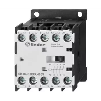Finder 6K.04.8.230.4812 modulinis kontaktorius, 230 V AC ritė, 3 NO pagrindiniai kontaktai, 1 NO pagalbinis kontaktas, 25 A