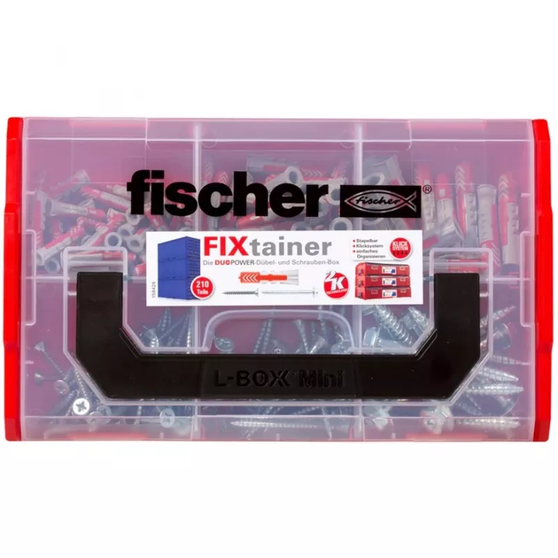 Fischer DUO-Line varžtų ir kaiščių rinkinys dėžutėje, 105 dalys, DUOPOWER ir DUOTEC 535969