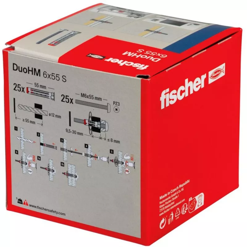 fischer DuoHM 6x55 S PH PZ tuščiavidurių sienų inkaras 55 mm, 25 vnt. 572922