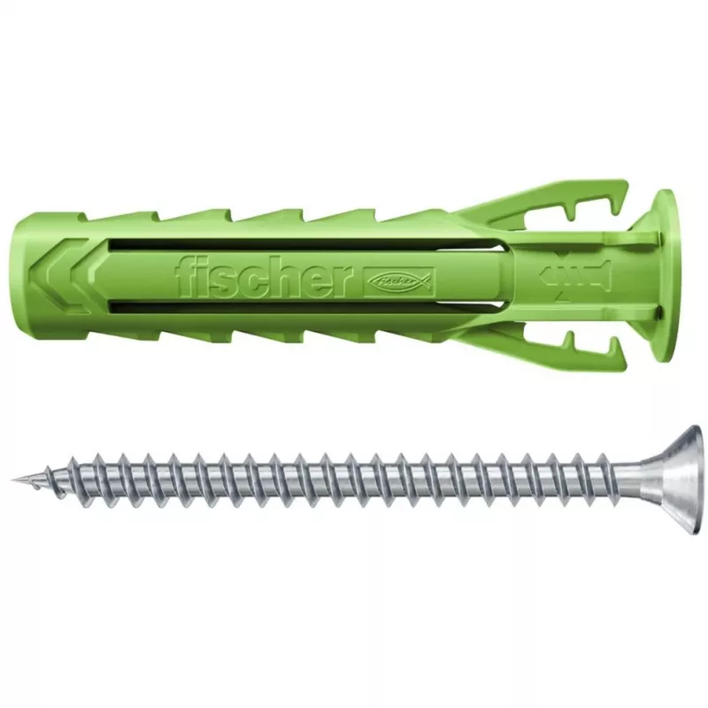 Fischer DUOPOWER varžtų ir kaiščių rinkinys 100 vnt. - 6x30/8x40/10x50 mm - PZ2 - Žalias