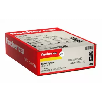FISCHER HybridPower 10x90 Inkaras 50 vnt. Su ugniai atspariu raktu