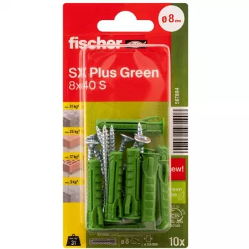 Fischer SX Plus Green 8x40 S K kaiščiai su varžtais, 10 vnt. (567864)