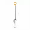Fiskars Solid komposto šakė su boro plieno galvute ir D formos rankena, 4 šakės, 1220 mm