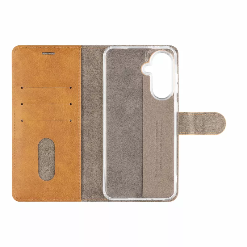 Fixed Opus Book Case, Samsung Galaxy A37 5G, dirbtinė oda, ruda