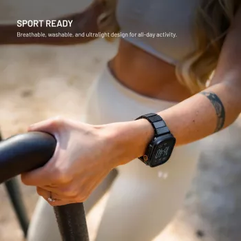 FIXED Resin Strap pro, skirta Apple Watch 44/45/46/49, anglies juoda