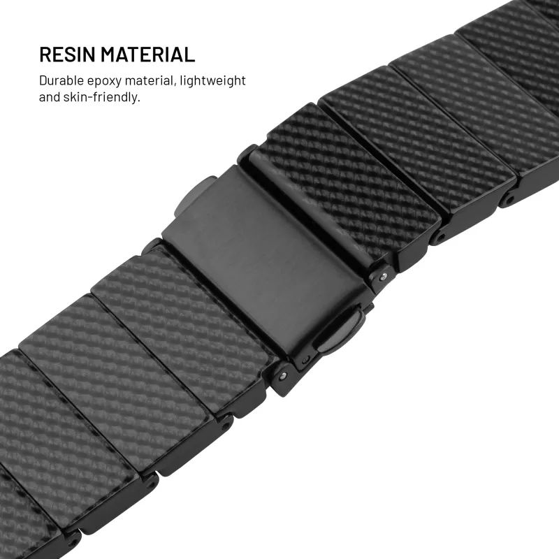 FIXED Resin Strap pro, skirta Apple Watch 44/45/46/49, anglies juoda