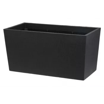 Flowerpot Thermo Patio D76 Black 76 cm apvalus dvigubų sienelių izoliuotas lauko vazonas