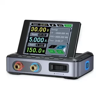 FNIRSI DPS150 PD reguliuojamas nuolatinės srovės maitinimo šaltinis 150W 0-28V 0-5A USB-C PD ir DC įėjimas su TFT ekranu