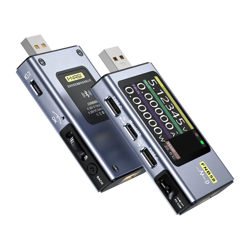 FNIRSI FNB58 BT USB jungties testeris su Bluetooth