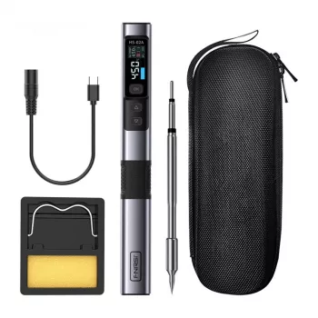FNIRSI HS-02A 100 W protingas lituoklis su USB-C PD, OLED ekranu, greitu įkaitimu